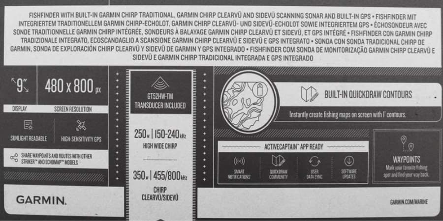 Características de la sonda Garmin Striker Plus 9sv